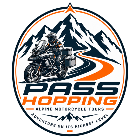 Pass Hopping – Logo für geführte Motorradtouren und Motorradreisen in Europa